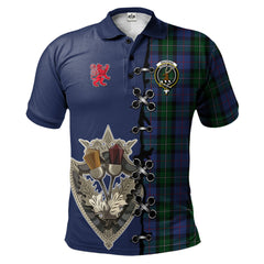 MacPhail Hunting Tartan Polo Shirt - Lion Rampant And Celtic Thistle Style