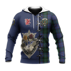 MacPhail Hunting Tartan Hoodie - Lion Rampant And Celtic Thistle Style