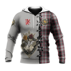 MacPherson Tartan Hoodie - Lion Rampant And Celtic Thistle Style