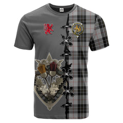 MacPherson Dress Tartan T-shirt - Lion Rampant And Celtic Thistle Style