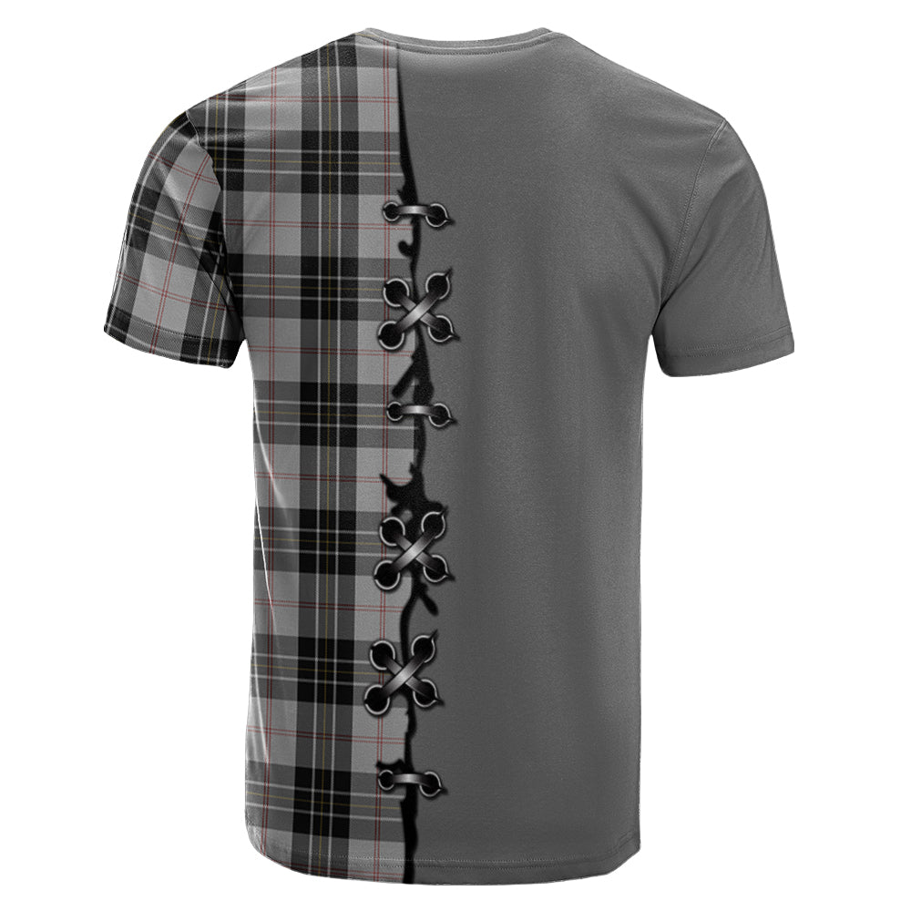 MacPherson Dress Tartan T-shirt - Lion Rampant And Celtic Thistle Style