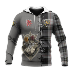 MacPherson Dress Tartan Hoodie - Lion Rampant And Celtic Thistle Style