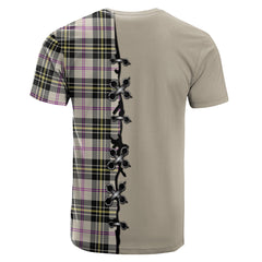 MacPherson Dress Ancient Tartan T-shirt - Lion Rampant And Celtic Thistle Style