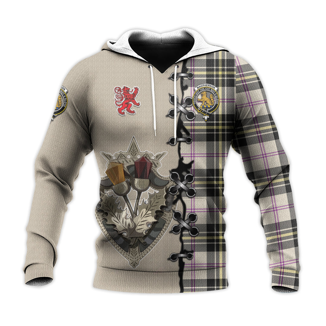 MacPherson Dress Ancient Tartan Hoodie - Lion Rampant And Celtic Thistle Style