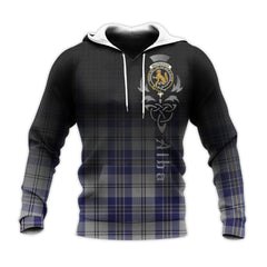 MacPherson Dress Blue Tartan Hoodie - Alba Celtic Style