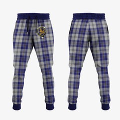 MacPherson Dress Blue Tartan Crest Jogger Sweatpants