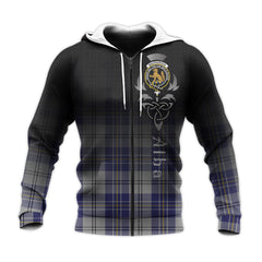 MacPherson Dress Blue Tartan Hoodie - Alba Celtic Style