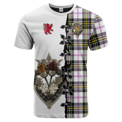 MacPherson Dress Modern Tartan T-shirt - Lion Rampant And Celtic Thistle Style