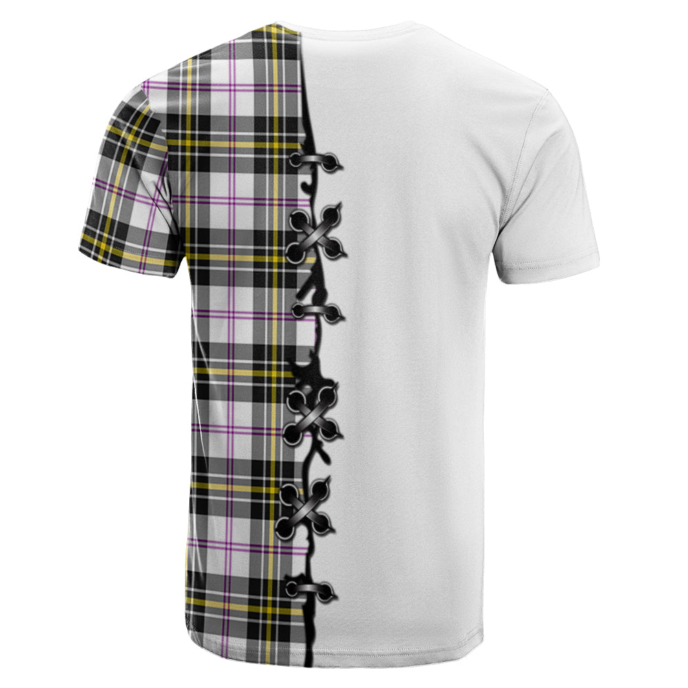 MacPherson Dress Modern Tartan T-shirt - Lion Rampant And Celtic Thistle Style