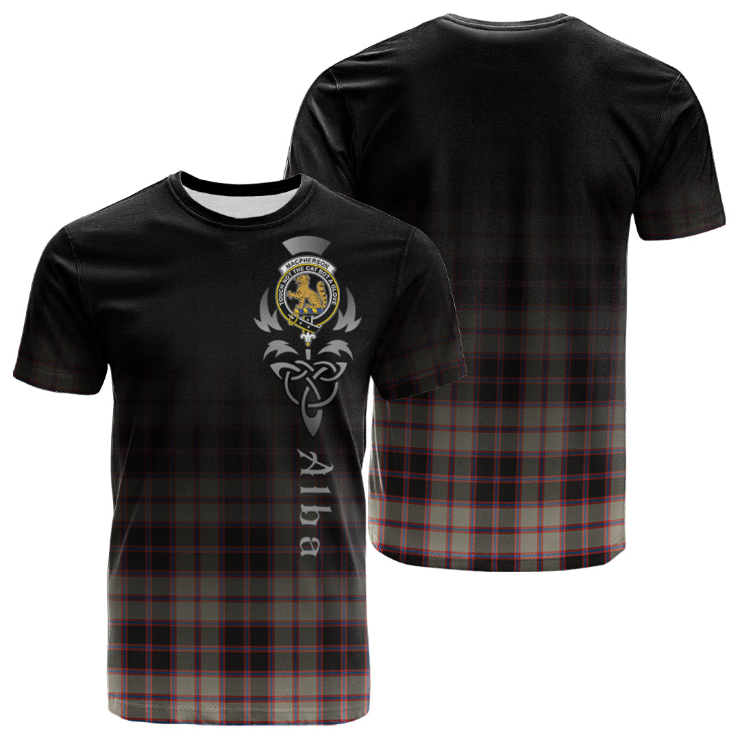 MacPherson Hunting Ancient Tartan Crest T-shirt - Alba Celtic Style