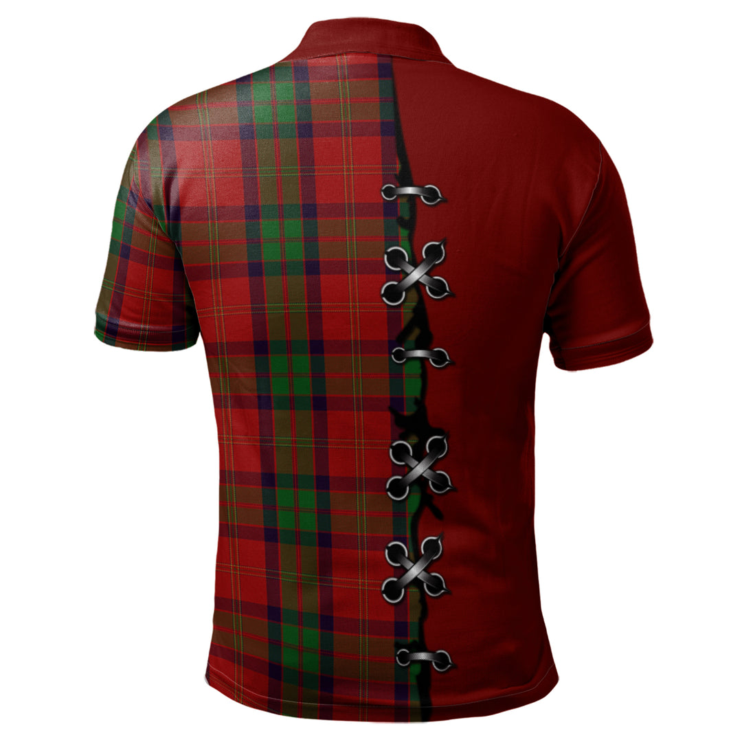 MacPherson of Cluny Tartan Polo Shirt - Lion Rampant And Celtic Thistle Style