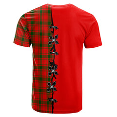 MacQuarrie Modern Tartan T-shirt - Lion Rampant And Celtic Thistle Style