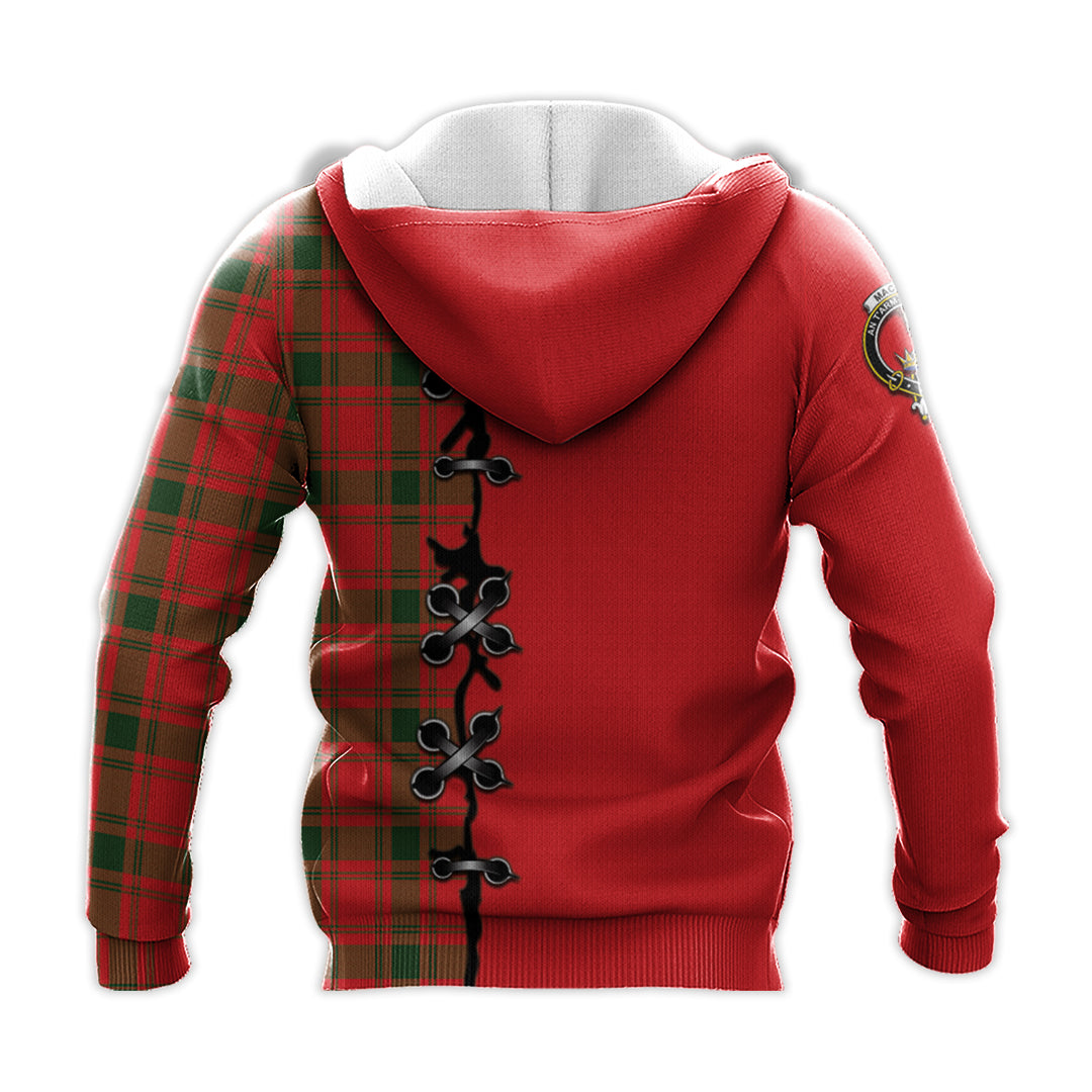 MacQuarrie Modern Tartan Hoodie - Lion Rampant And Celtic Thistle Style