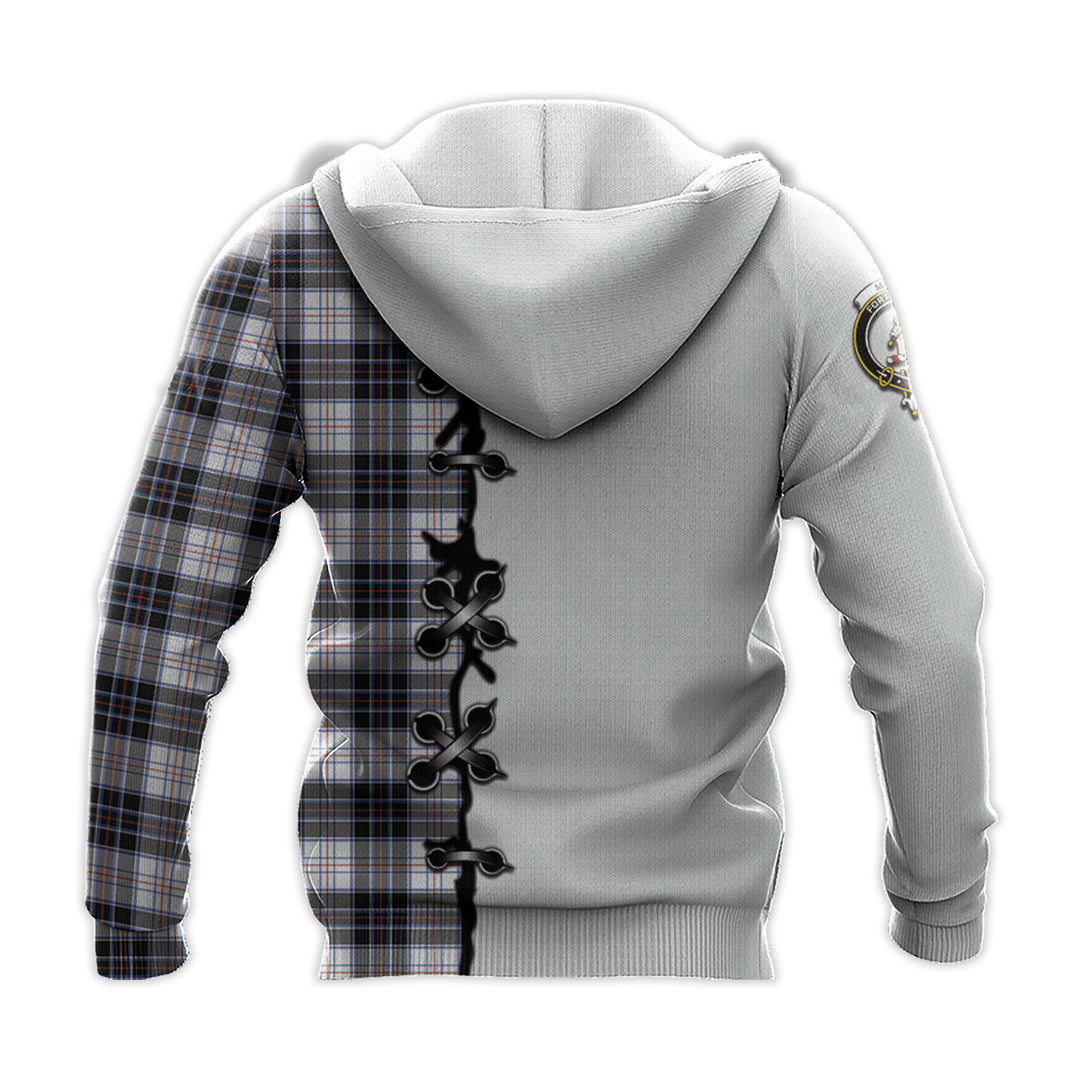 MacRae Dress Modern Tartan Hoodie - Lion Rampant And Celtic Thistle Style