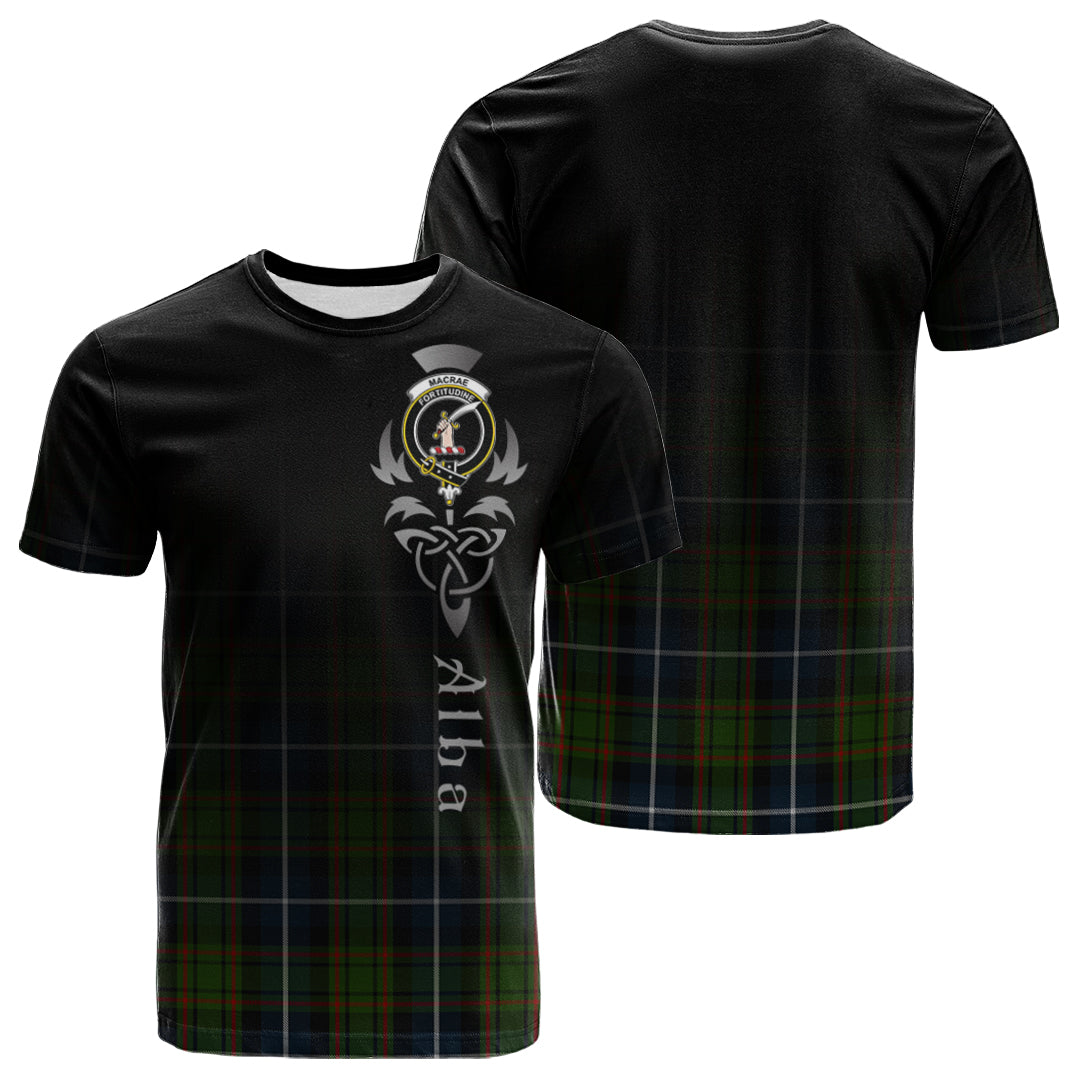 MacRae Hunting Tartan Crest T-shirt - Alba Celtic Style