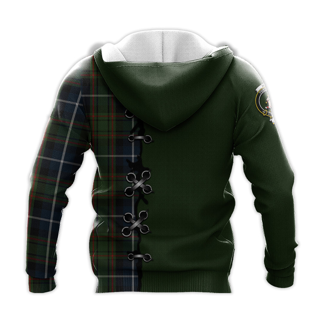 MacRae Hunting Tartan Hoodie - Lion Rampant And Celtic Thistle Style