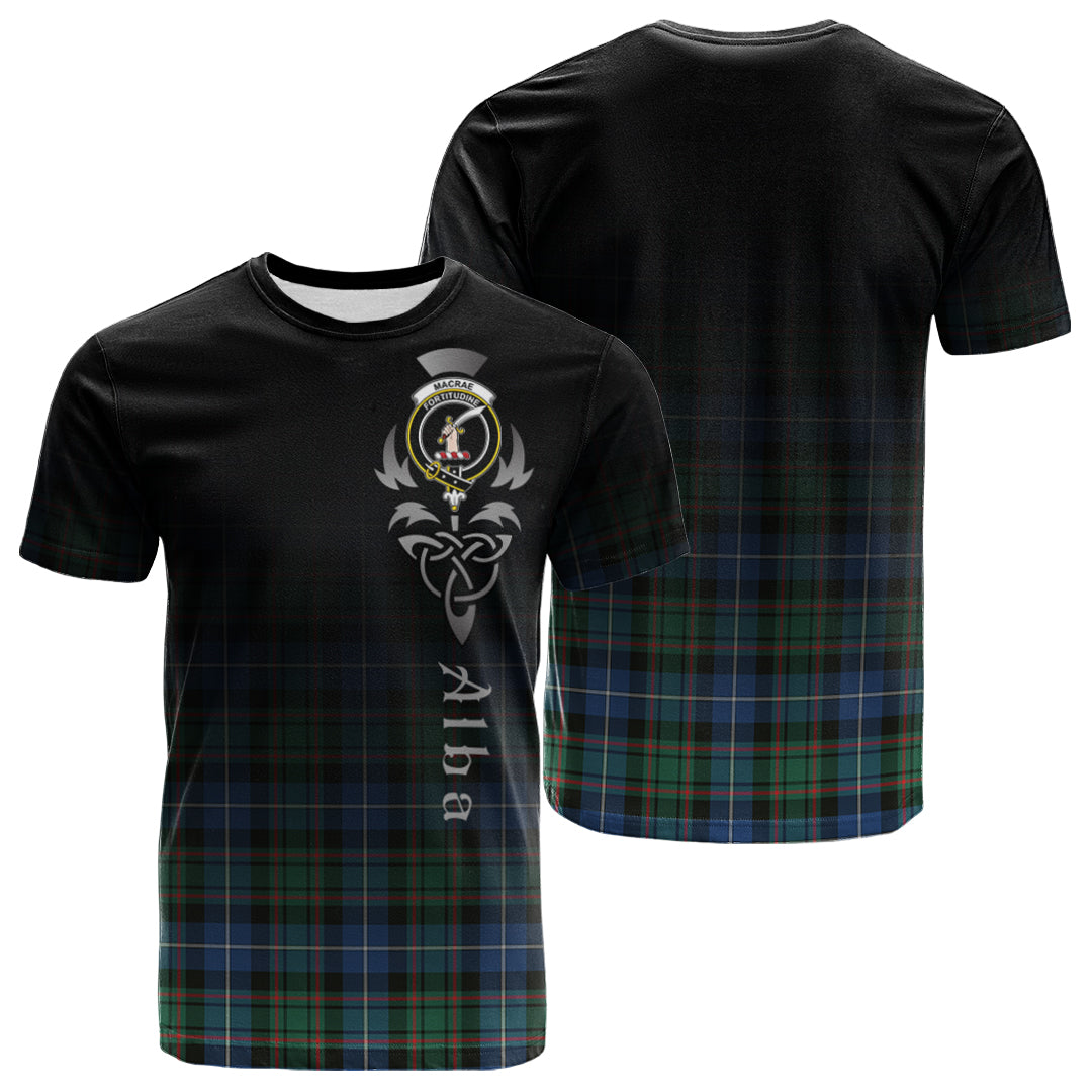 MacRae Hunting Ancient Tartan Crest T-shirt - Alba Celtic Style