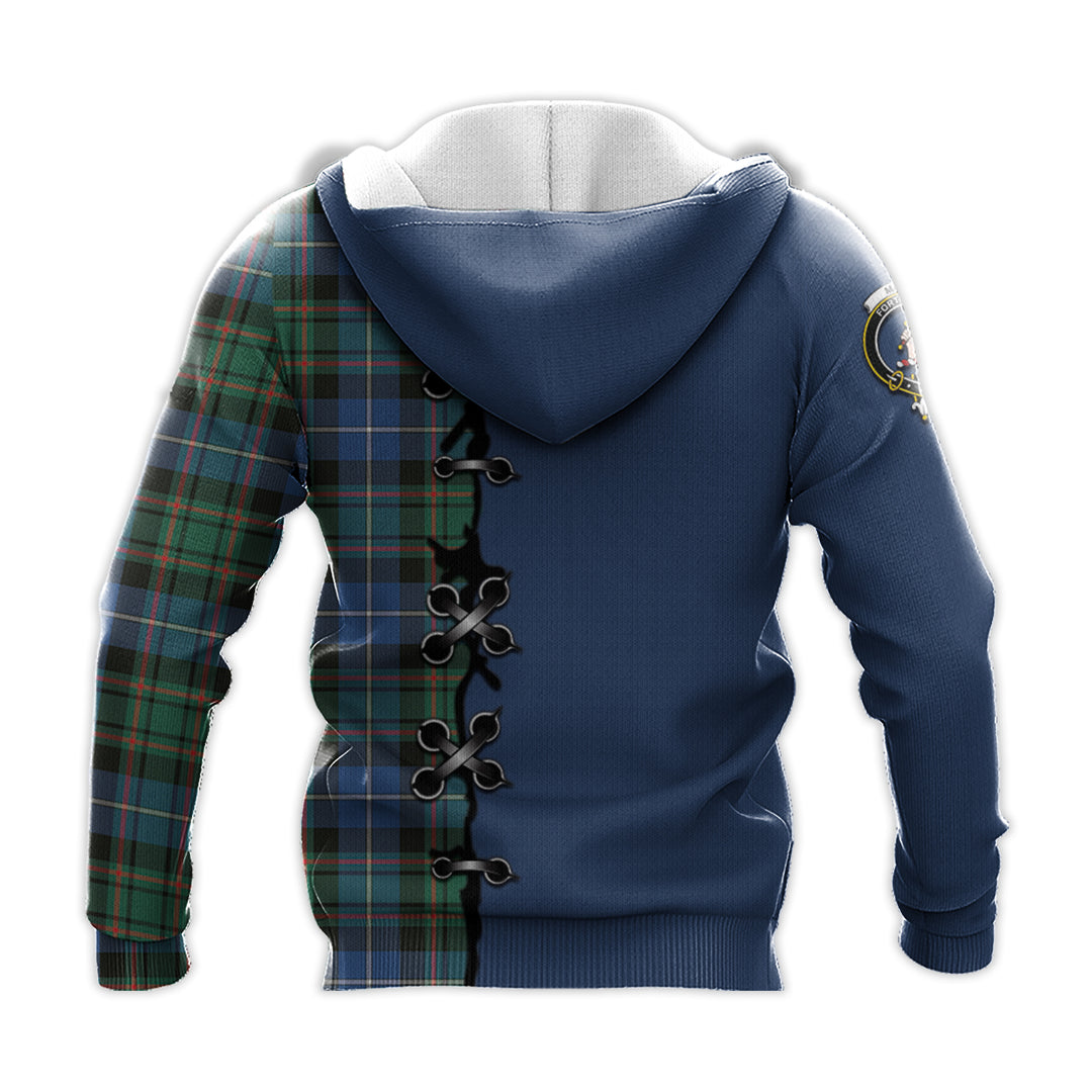 MacRae Hunting Ancient Tartan Hoodie - Lion Rampant And Celtic Thistle Style