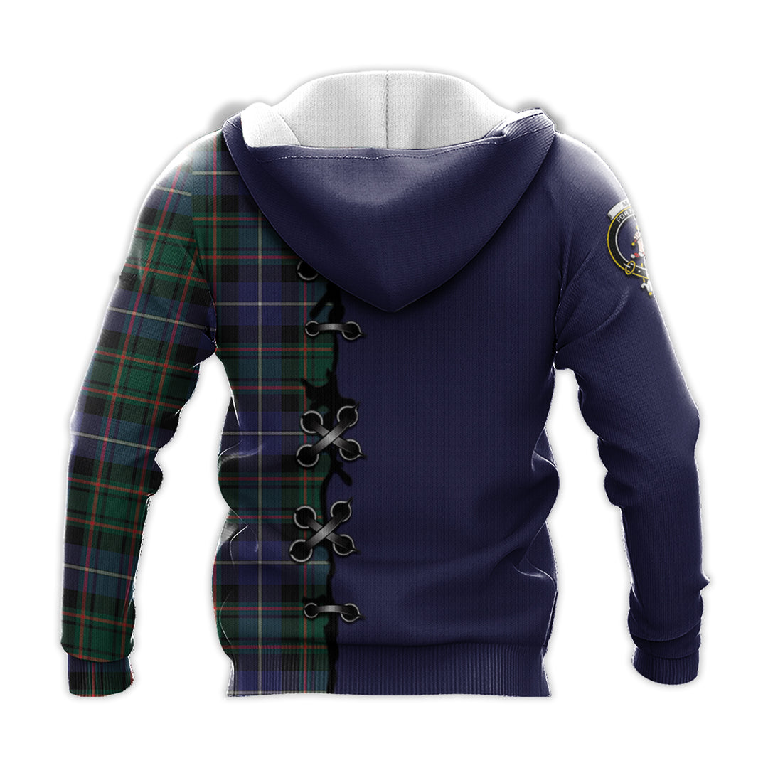 MacRae Hunting Modern Tartan Hoodie - Lion Rampant And Celtic Thistle Style