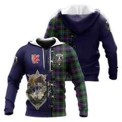 Malcolm Tartan Hoodie - Lion Rampant And Celtic Thistle Style