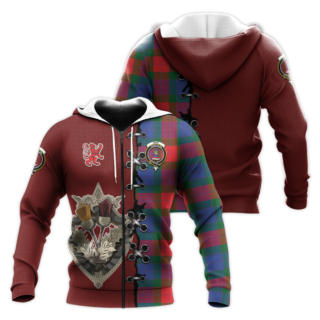 Mar Tartan Hoodie - Lion Rampant And Celtic Thistle Style