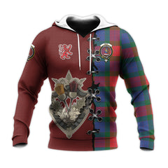 Mar Tartan Hoodie - Lion Rampant And Celtic Thistle Style