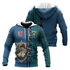 Matheson Hunting Tartan Hoodie - Lion Rampant And Celtic Thistle Style