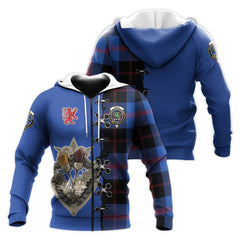 Maule Tartan Hoodie - Lion Rampant And Celtic Thistle Style