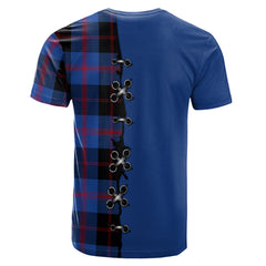 Maule Tartan T-shirt - Lion Rampant And Celtic Thistle Style