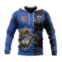 Maule Tartan Hoodie - Lion Rampant And Celtic Thistle Style