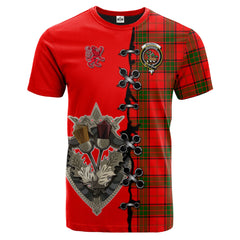 Maxwell Modern Tartan T-shirt - Lion Rampant And Celtic Thistle Style