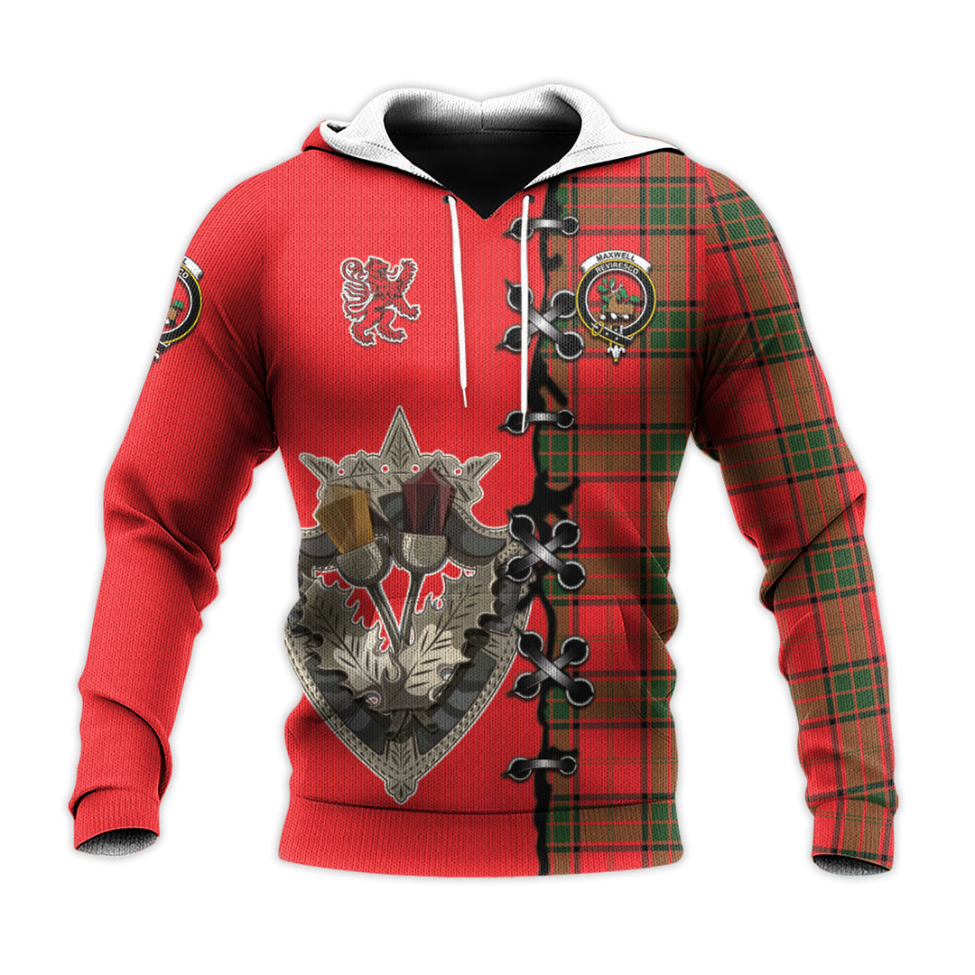 Maxwell Modern Tartan Hoodie - Lion Rampant And Celtic Thistle Style