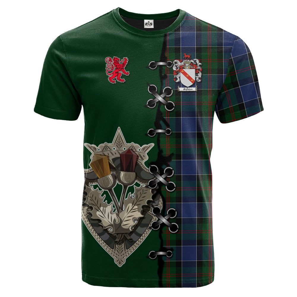 McFadzen 01 Tartan T-shirt - Lion Rampant And Celtic Thistle Style