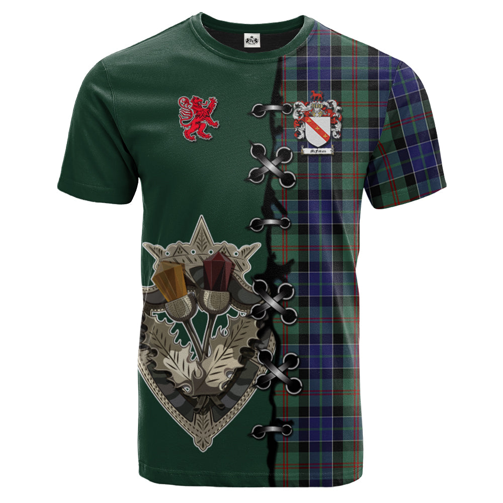 McFadzen 02 Tartan T-shirt - Lion Rampant And Celtic Thistle Style