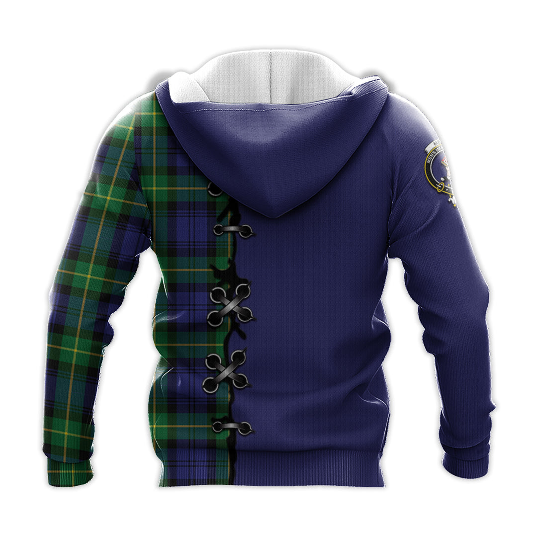 Meldrum Tartan Hoodie - Lion Rampant And Celtic Thistle Style