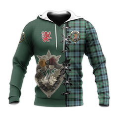 Melville Ancient Tartan Hoodie - Lion Rampant And Celtic Thistle Style