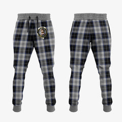 Menzies Black Dress Tartan Crest Jogger Sweatpants