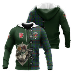 Moncrieff of Atholl Tartan Hoodie - Lion Rampant And Celtic Thistle Style