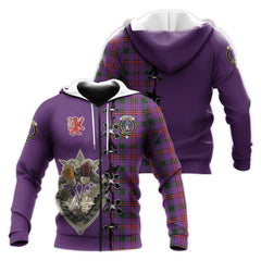 Montgomery Modern Tartan Hoodie - Lion Rampant And Celtic Thistle Style