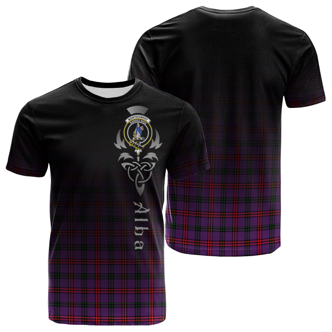 Montgomery Modern Tartan Crest T-shirt - Alba Celtic Style