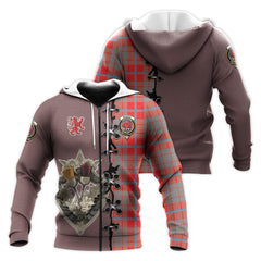 Moubray Tartan Hoodie - Lion Rampant And Celtic Thistle Style