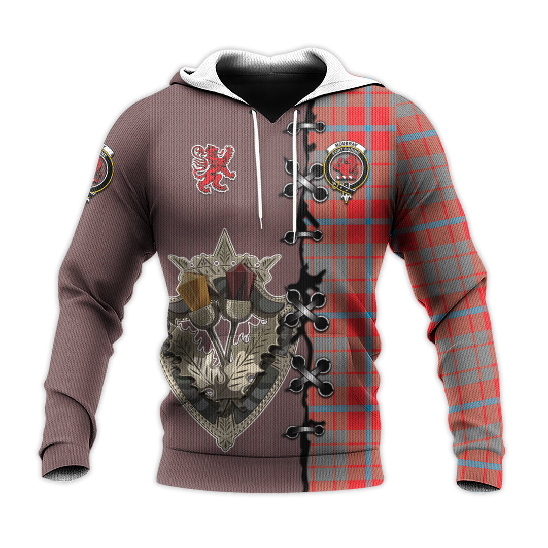 Moubray Tartan Hoodie - Lion Rampant And Celtic Thistle Style