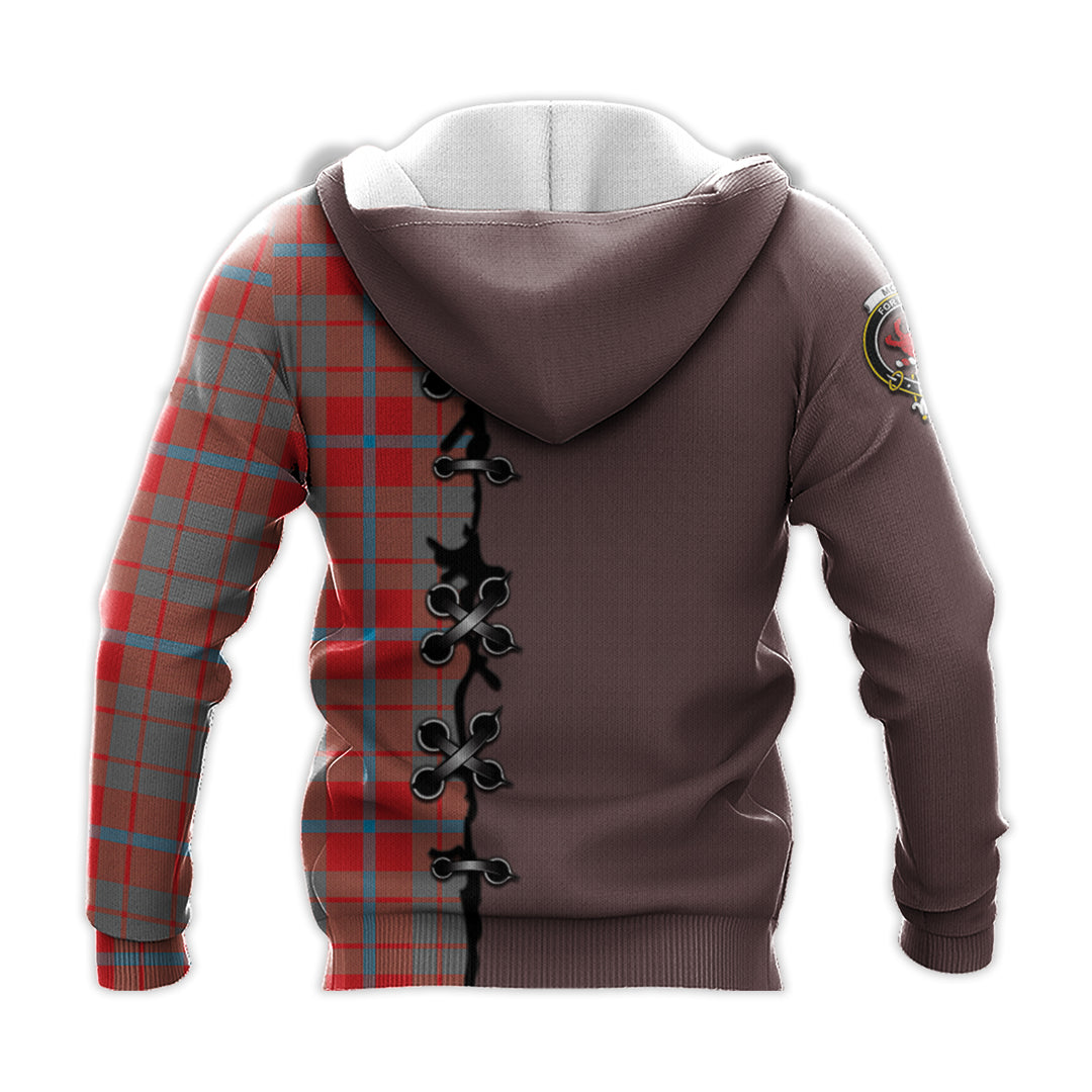 Moubray Tartan Hoodie - Lion Rampant And Celtic Thistle Style