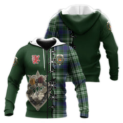 Mow Tartan Hoodie - Lion Rampant And Celtic Thistle Style