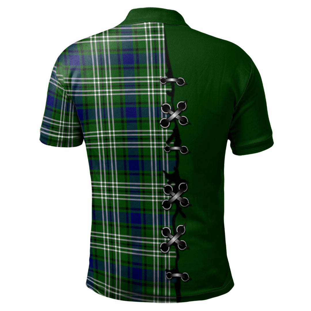 Mow Tartan Polo Shirt - Lion Rampant And Celtic Thistle Style