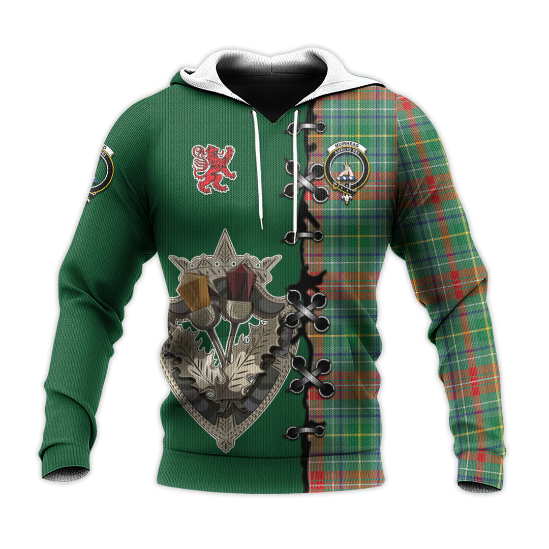 Muirhead Tartan Hoodie - Lion Rampant And Celtic Thistle Style