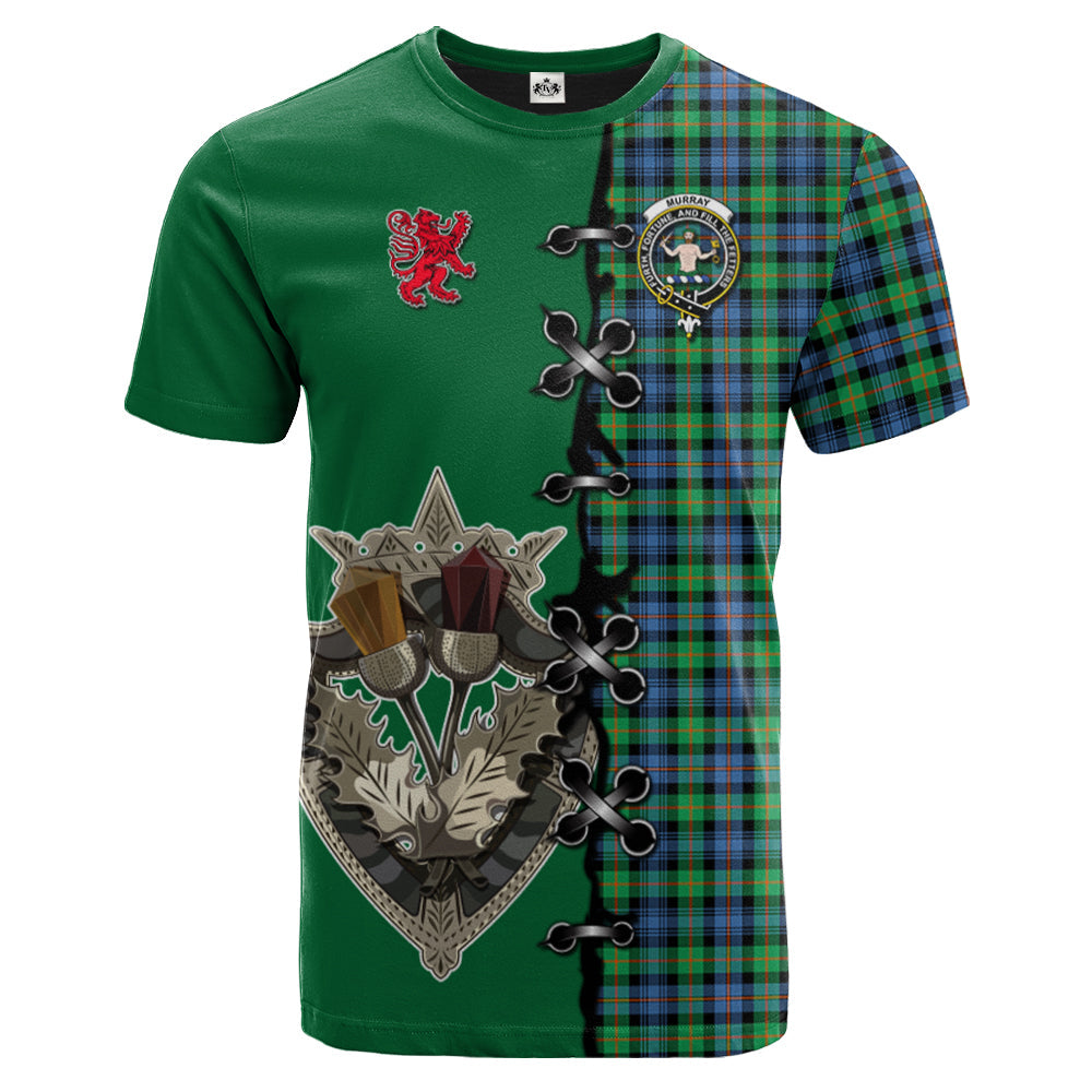 Murray of Atholl Ancient Tartan T-shirt - Lion Rampant And Celtic Thistle Style