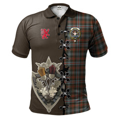 Murray of Atholl Weathered Tartan Polo Shirt - Lion Rampant And Celtic Thistle Style