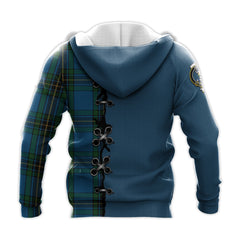 Murray of Elibank Tartan Hoodie - Lion Rampant And Celtic Thistle Style