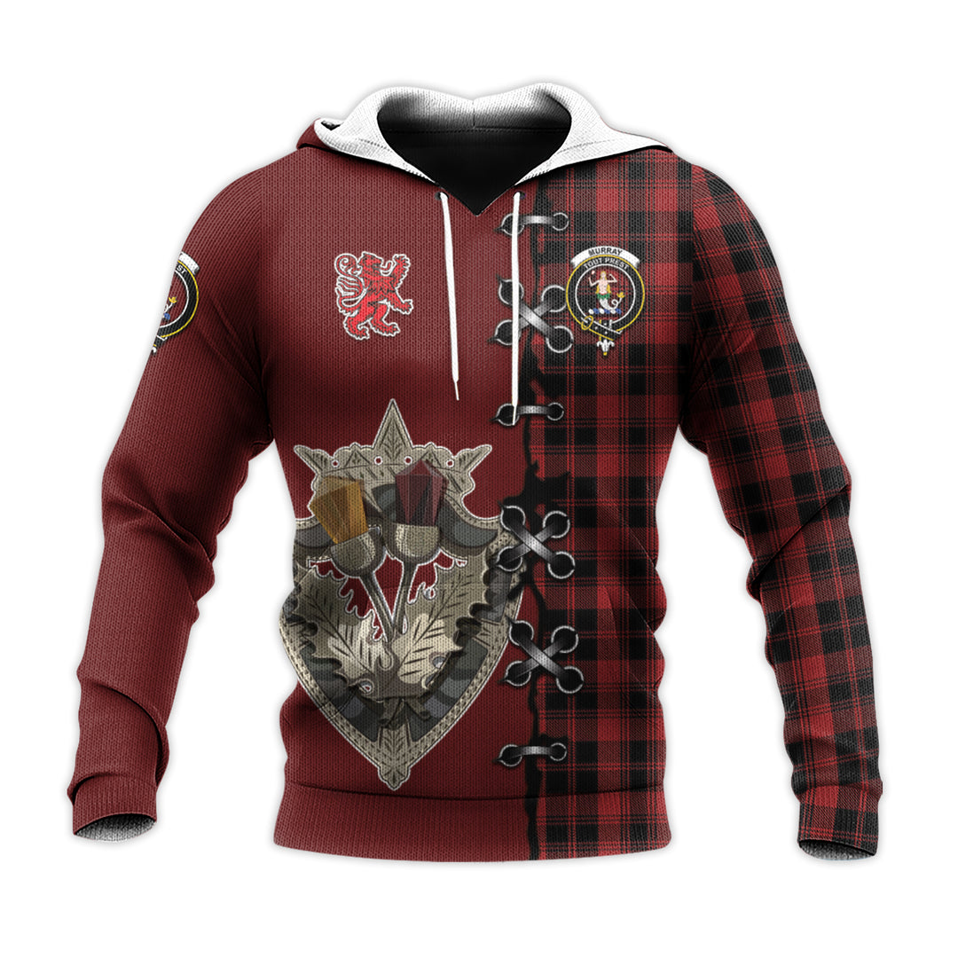 Murray of Ochtertyre Tartan Hoodie - Lion Rampant And Celtic Thistle Style